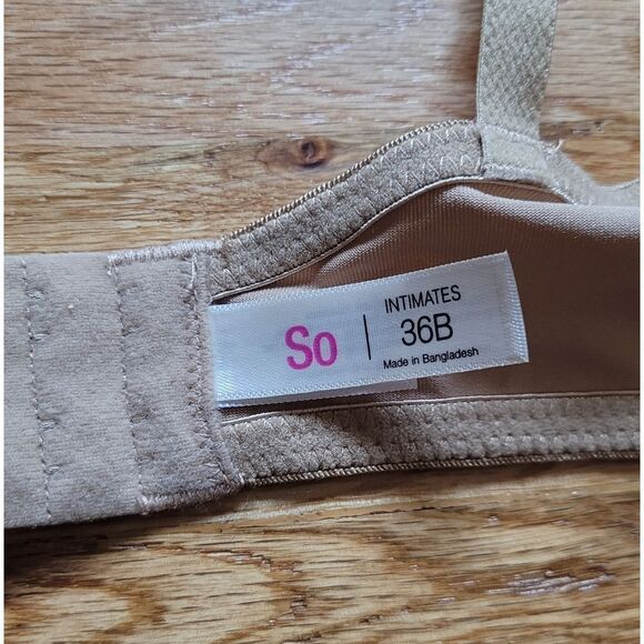 NWOT SO 36B Cozy Wireless Bra Neutral Color - Picture 5 of 8